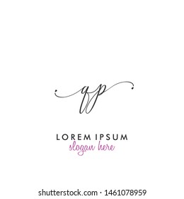 QP Initial beauty monogram logo vector