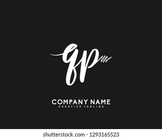 QP Initial Handwriting Logo Template Vector