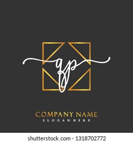 QP Initial Handwriting logo template vector