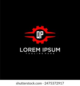 QP initial monogram for automotive logo design vector