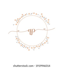 QP Initial monogram handwriting luxury illustration