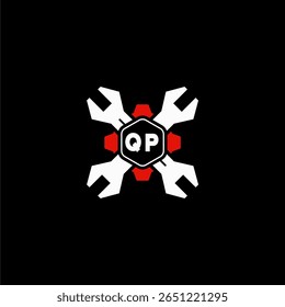 QP Initiales Vektor Stok Otomotif Logo Design