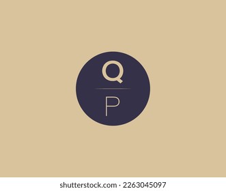 QP letter modern elegant logo design vector images