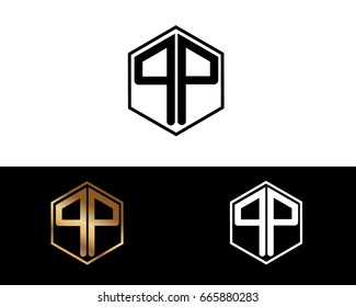 QP letters linked with hexagon shape logo
