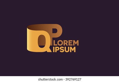QP letters logo, Q and P letters logo alphabet design.