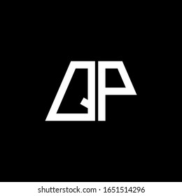 QP logo abstract monogram isolated on black background