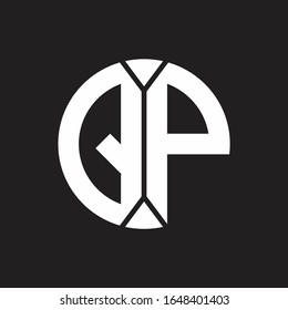QP Logo monogram with piece circle ribbon style