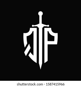 QP logo with shield shape and sword