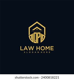 QP monogram initial logo for lawhome with shape home design