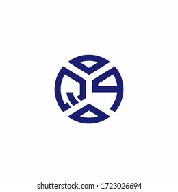 Logotipo monogramo QP con formas abstractas en una plantilla de diseño de estilo moderno