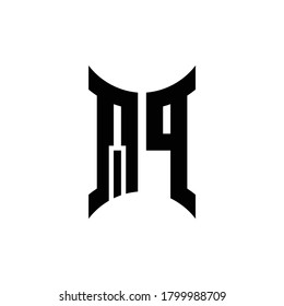 QP monogram logo with curved side design template