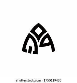 QP monogram logo with modern triangle style design template isolated on white background