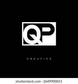 QP Negative Space Monogram – Minimalist Black and White Letter mark Logo for Creative Branding, Fashion Identity and Modern Design Concepts
