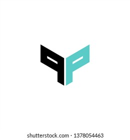 QP / PP Logo Letter Initial With Black and Light Blue Colors