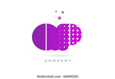 qp q p pink dots dotted letter logo alphabet creative company vector icon design template