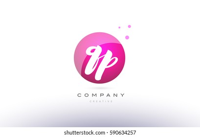 qp q p  sphere pink 3d alphabet company letter combination logo hand writting written design vector icon template 