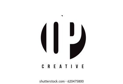 QP Q P White Letter Logo Design with Circle Background Vector Illustration Template.