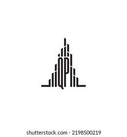QP skyscraper initial logo concept in high quality professional design that will print well across any print media