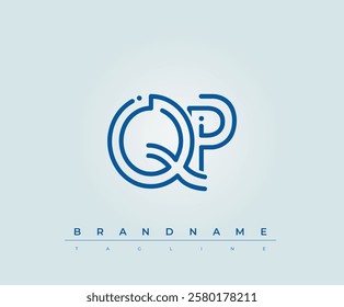 QP Technology Letter Logo Template. This tech letter logo is a graphic mark that uses letters to represent a technology company.