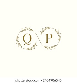 QP wedding infinity in elegant monogram with high quality professional design that will print well