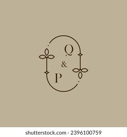 QP Hochzeit-Logo in hochwertigem professionellem Design, das gut in allen Printmedien drucken wird