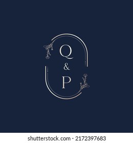 Cartas iniciales del logotipo de la boda QP en un diseño profesional de alta calidad que se imprimirán en cualquier medio impreso