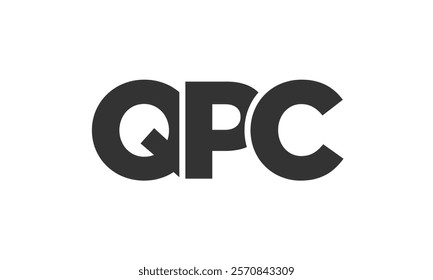 QPC logo design template with strong and modern bold text. Initial based vector logotype featuring simple and minimal typography. Trendy company identity ideal for businesses brand presence.