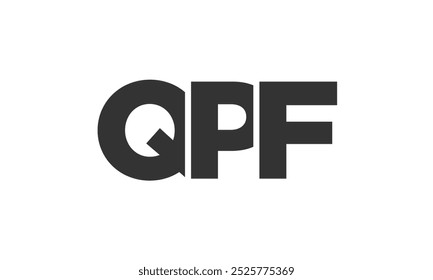 QPF logo design template with strong and modern bold text. Initial based vector logotype featuring simple and minimal typography. Trendy company identity ideal for businesses brand presence.