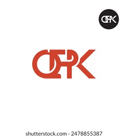 Diseño de monograma de letra de logotipo QPK