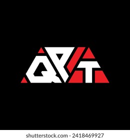 Diseño del logotipo de la letra triangular QPT con forma triangular. Monograma de diseño del logotipo del triángulo QPT. Plantilla de logotipo del vector del triángulo QPT con color rojo. Logo triangular QPT Diseño sencillo, elegante y lujoso.