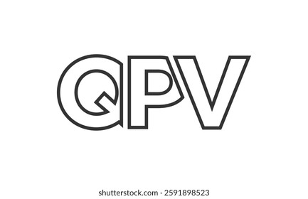 QPV logo design template with strong and modern bold text. Initial based vector logotype featuring simple and minimal typography. Trendy company identity ideal for businesses brand presence.