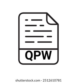 QPW icon, QPW outline vector icon. Thin line black QPW icon, flat vector simple element illustration from editable big data concept isolated on white background