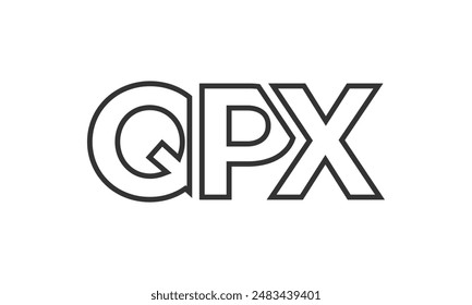 QPX logo design template with strong and modern bold text. Initial based vector logotype featuring simple and minimal typography. Trendy company identity ideal for businesses brand presence.