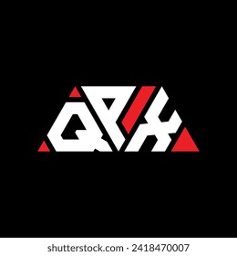 QPX triangle letter logo design with triangle shape. QPX triangle logo design monogram. QPX triangle vector logo template with red color. QPX triangular logo Simple, Elegant, and Luxurious design.