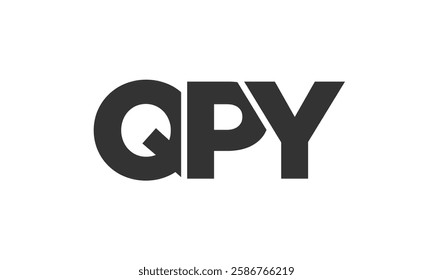 QPY logo design template with strong and modern bold text. Initial based vector logotype featuring simple and minimal typography. Trendy company identity ideal for businesses brand presence.