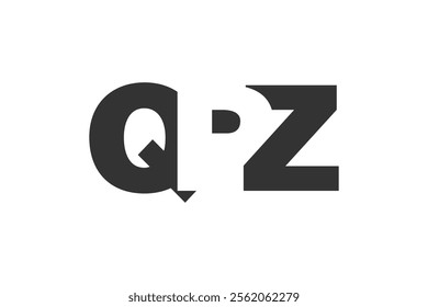 QPZ logo design. Initial letter Q P Z bold font style for tech startups, consulting, corporate branding. Creative company name, headlines typography identity, trendy logotype. Vector illustration.