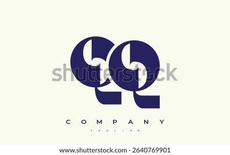 QQ Abstract Geometric Logo Design. Modern and elegant logo design with simplistic typography elements, showcasing branding excellence.