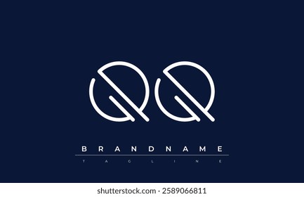 QQ Abstract letter logo. This logo icon incorporate with abstract shape in the creative way