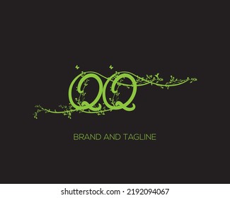 QQ abstract vector logo monogram template
