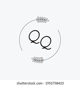 QQ Beauty vector initial logo, handwriting logo of initial signature