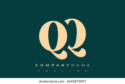 QQ Creative Abstract Typography Logo Design (Projeto de logotipo de tipografia abstrata criativa). Logotipo elegante que combina tipografia arrojada e formas criativas, ideal para soluções de marca e identidade.