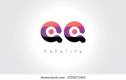 Logotipo Abstractas degradado QQ con Formas redondeadas creativas