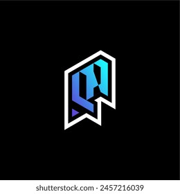 Q inicial gradiente azul concepto de juego ideas para el equipo de deportes, twitch y streamer