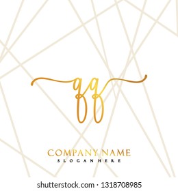 QQ Initial Handwriting logo template vector