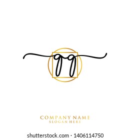 QQ Initial handwriting logo template