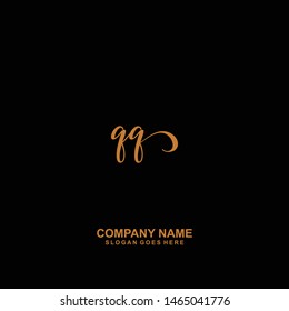 QQ Initial handwriting logo vector