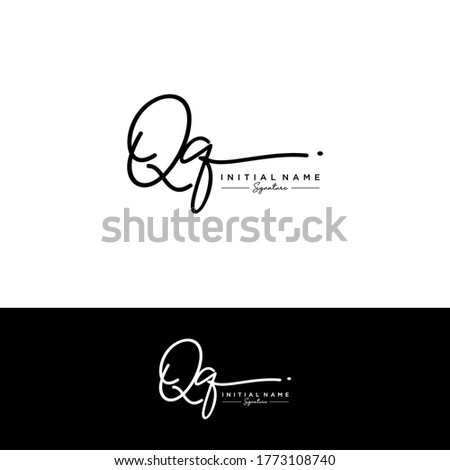 QQ Initial letter handwriting and signature logo.