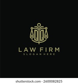 QQ initial monogram logo for lawfirm with scale vector design