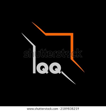 QQ initial monogram technologi logo with square style design