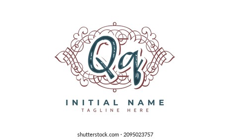Qq Initials, handwriting logo vector